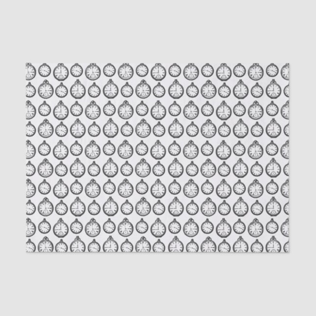 Vintage Pocket Watches Tissue Paper (Front)