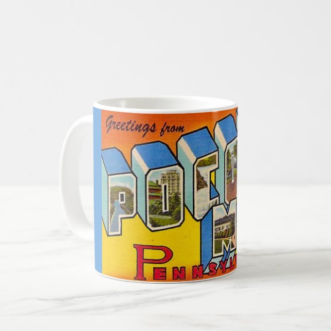Vintage Pocono Mountains  Coffee Mug (Front Left)