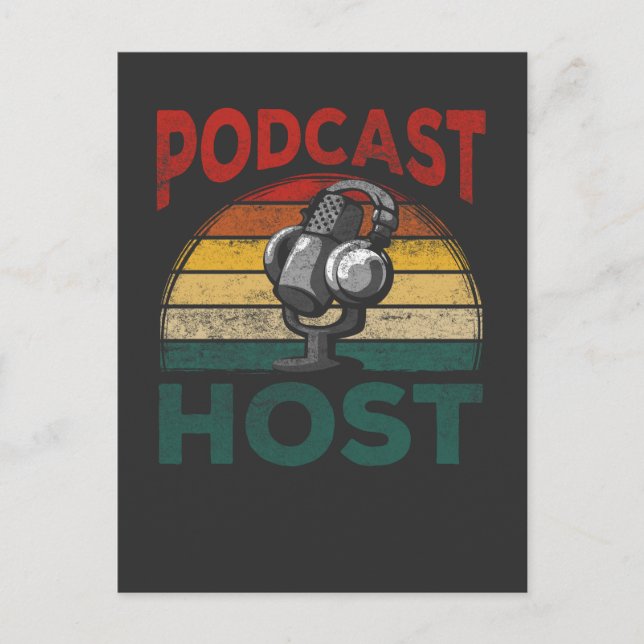 Vintage Podcast Host Podcasting Streaming Hosting Postcard (Front)