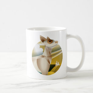 Vintage Podenco Art Deco Dog  Coffee Mug
