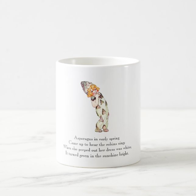 Vintage Poem Asparagus Rhyme Cute Kid Mug (Center)