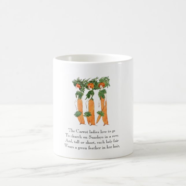 Vintage Poem Carrot Vegetable Cute Ladies Mug (Center)