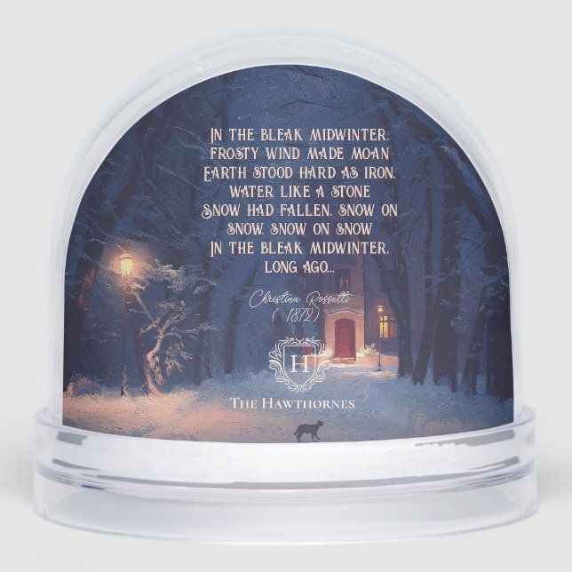 Vintage Poem Dark Academia Photo Snowglobe (Front)
