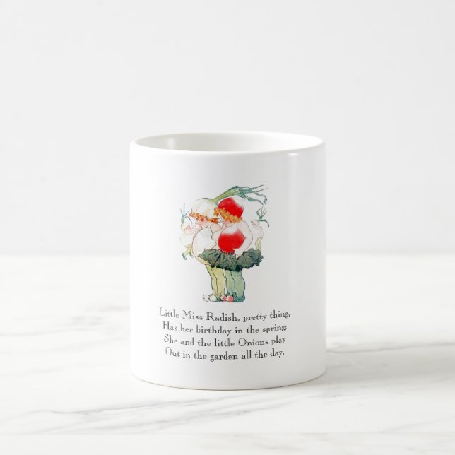 Vintage Poem Radish Onion Cute Kids Mug (Center)