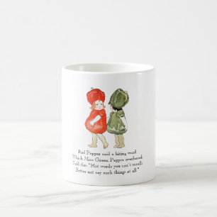 Vintage Poem Red Green Pepper Cute Kids Vegetable Coffee Mug