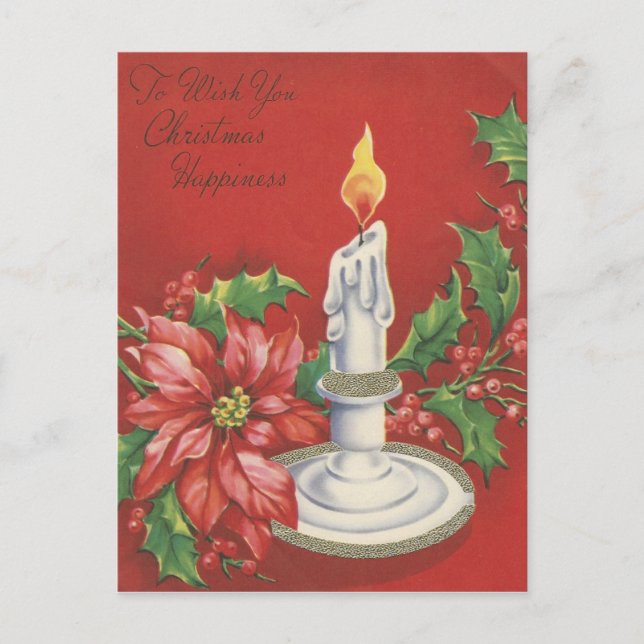 Vintage Poinsettia Christmas Card (Front)