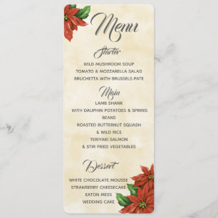 Vintage Poinsettia Menu