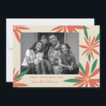 Vintage Poinsettias Ivory Christmas Photo Holiday Card<br><div class="desc">Customise with your greeting or message for the holiday season. Original frame by Becky Nimoy. Add a photo on the back or a message.  Pattern can be removed if desired</div>