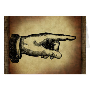 Vintage Pointing Finger stamp