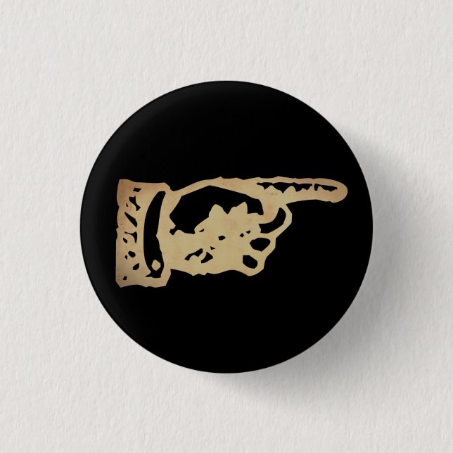 Vintage Pointing Hand - dark 3 Cm Round Badge (Front)
