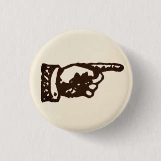 Vintage Pointing Hand - light 3 Cm Round Badge