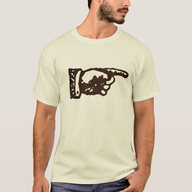 Vintage Pointing Hand - light T-Shirt (Front)