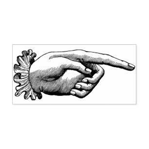 Vintage Pointing Hand rubber stamp