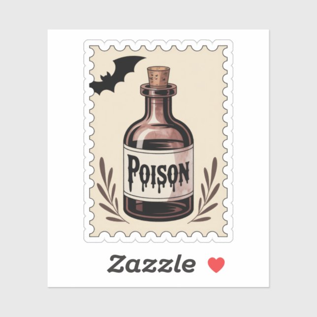 Vintage Poison Bottle Halloween Postage Stamp (Sheet)