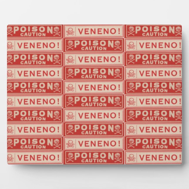 Vintage Poison Labels Plaque (Front)