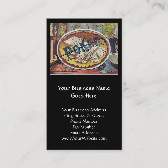 Vintage Poker Mens Smoking Room Gambling Business Card (Front)