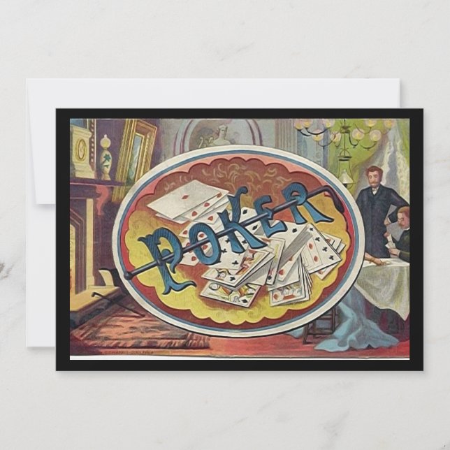 Vintage Poker Mens Smoking Room Gambling Invitation (Front)