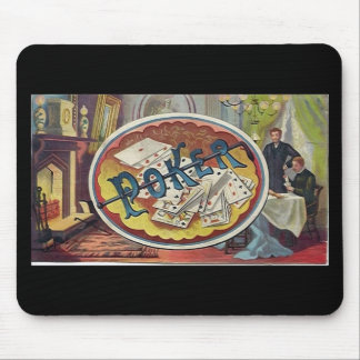 Vintage Poker Mens Smoking Room Gambling Mouse Mat