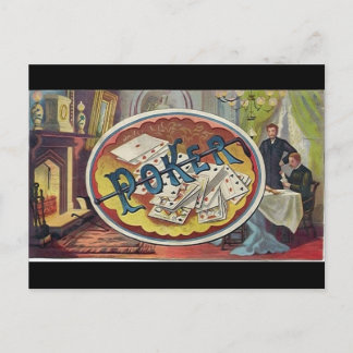 Vintage Poker Mens Smoking Room Gambling Postcard