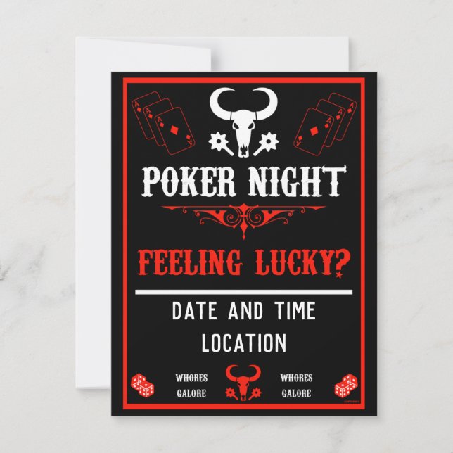 Vintage Poker Night Invitation (Front)