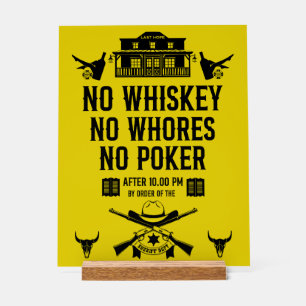 Vintage Poker Player Acrylic Sign