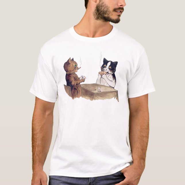 vintage poker playing cats T-Shirt (Front)