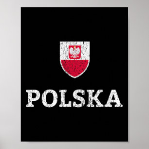 Vintage Poland Soccer Jersey Polish Polska Soccer  Poster
