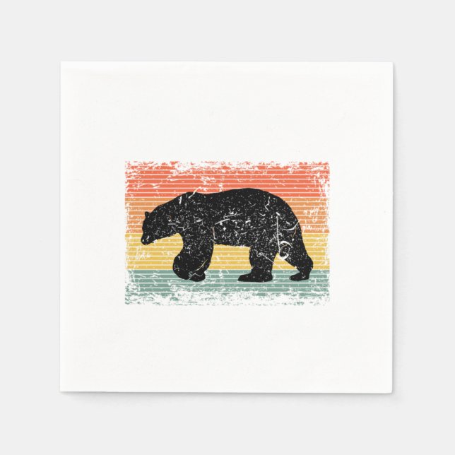 Vintage Polar Bear Animal Gift Napkin (Front)