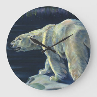 Vintage Polar Bear, Arctic Marine Life Animals Large Clock