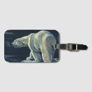 Vintage Polar Bear, Arctic Marine Life Animals Luggage Tag