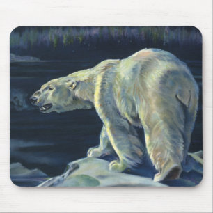 Vintage Polar Bear, Arctic Marine Life Animals Mouse Mat