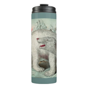Vintage polar bear iceberg winter illustration thermal tumbler
