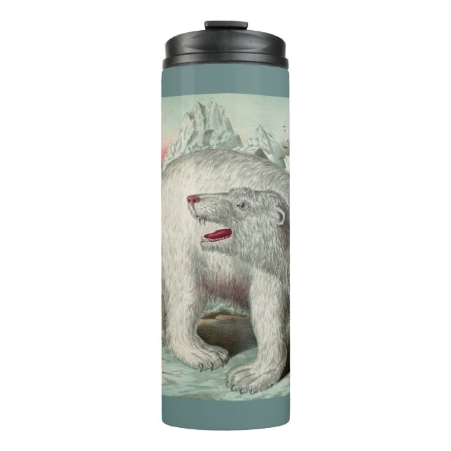 Vintage polar bear iceberg winter illustration thermal tumbler (Front)