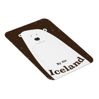 Vintage Polar Bear Iceland travel poster Magnet