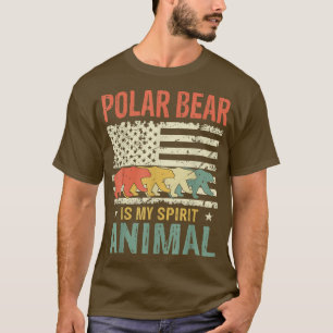 Vintage Polar Bear Spirit Animal Lover Retro Ameri T-Shirt