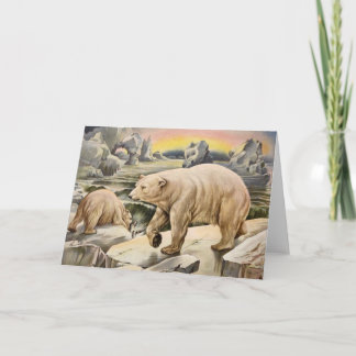 Vintage Polar Bears Greeting Card