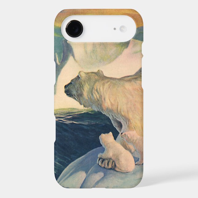 Vintage Polar Bears on Iceberg, Wild Arctic Animal (Back)