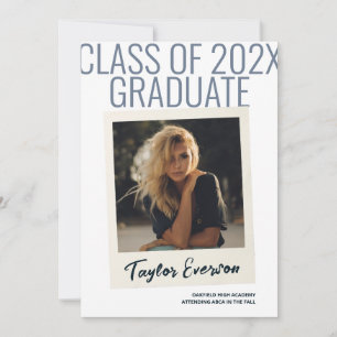 Vintage Polaroid-Inspired Graduation Announcement