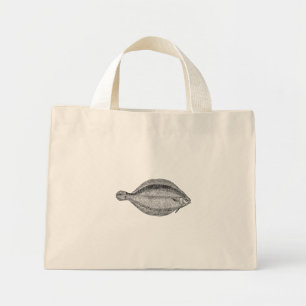 Vintage Pole Flounder Fish Personalised Template Mini Tote Bag