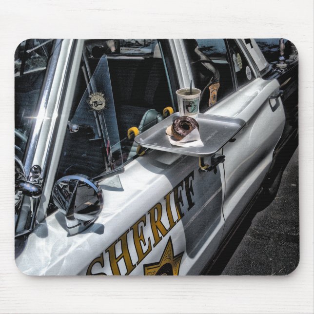 Vintage Police Car Mouse Mat (Front)