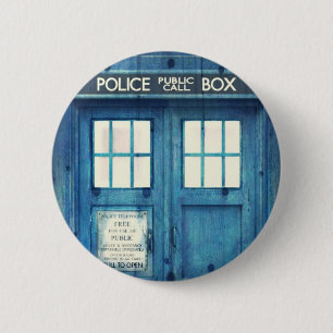 Vintage Police phone Public Call Box 6 Cm Round Badge