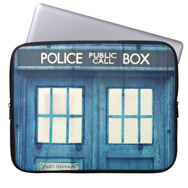 Vintage Police phone Public Call Box Laptop Sleeve (Front)