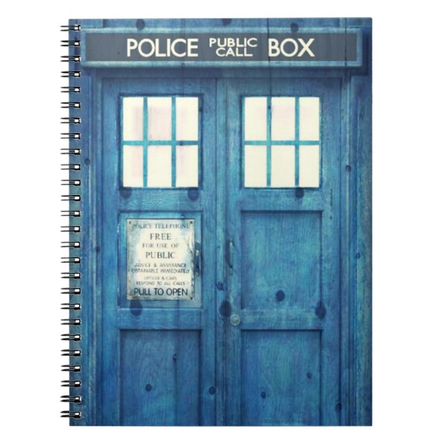 Vintage Police phone Public Call Box Notebook (Front)