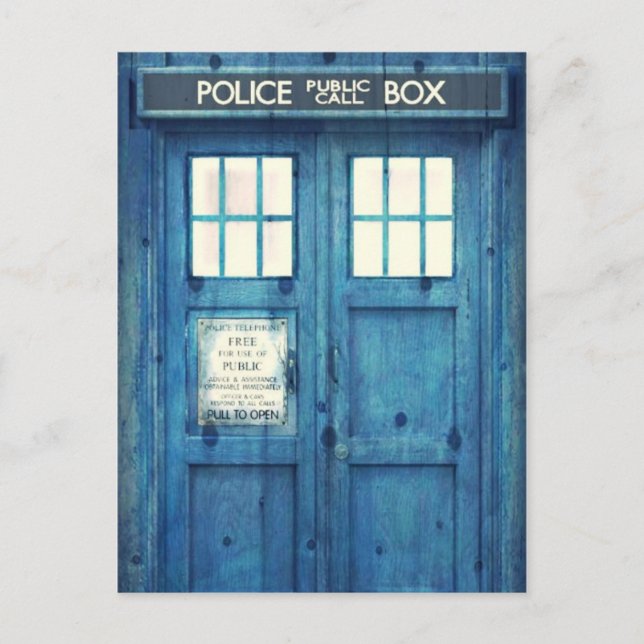 Vintage Police phone Public Call Box Postcard (Front)