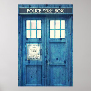 Vintage Police phone Public Call Box Poster