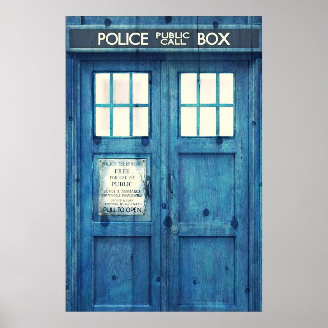 Vintage Police phone Public Call Box Poster (Front)