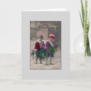 Vintage Polish Christmas Greeting Card