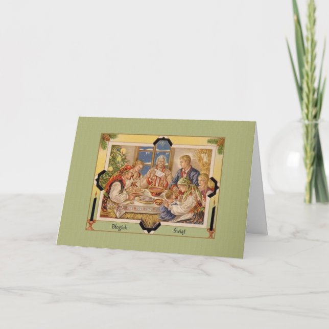 Vintage Polish Christmas Greeting Card (Front)