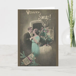 Vintage Polish Christmas Greeting Card