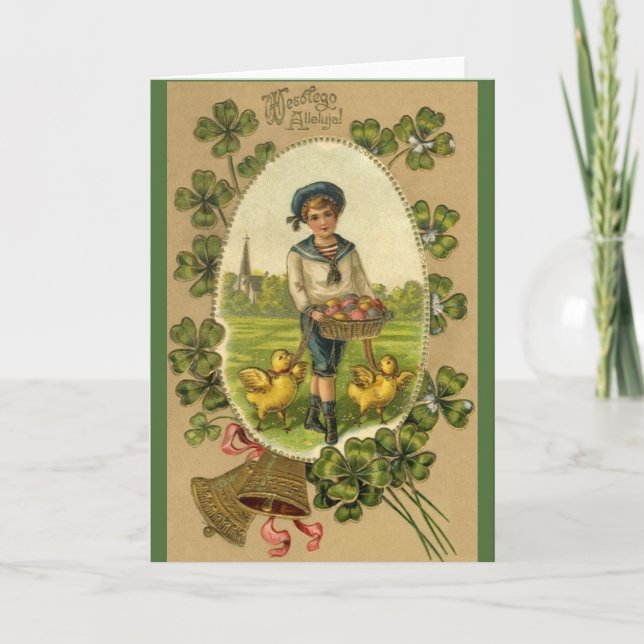 Vintage Polish Easter Greeting Card (Front)